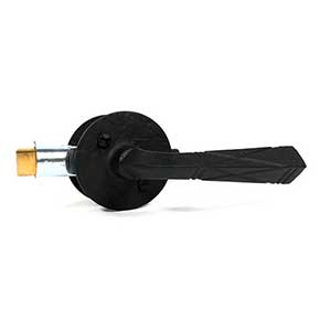Acorn Manufacturing [RZ3BI] Forged Iron Door Passage Lever Set - Textured Round Plate - 2 3/8" Backset - Matte Black Finish