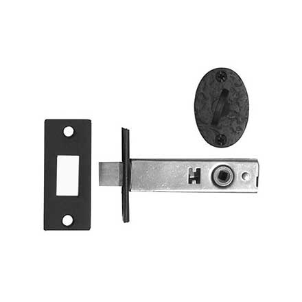 Acorn Manufacturing [RLEBP] Forged Iron Door Mortise Privacy Bolt - Bean - Rough - 2-3/4&quot; Backset - Matte Black Finish