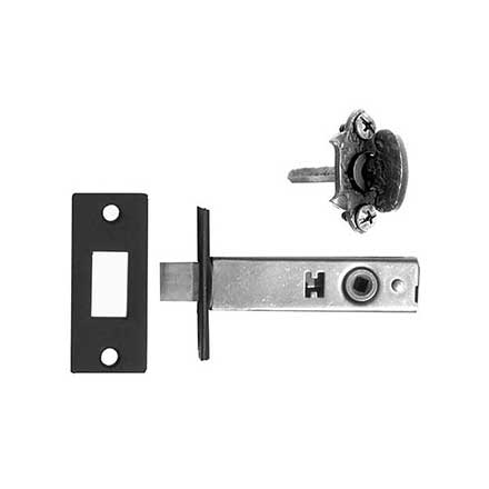 Acorn Manufacturing [WLHBP] Forged Iron Door Mortise Privacy Bolt - Warwick - Rough - 2-3/8&quot; Backset - Matte Black Finish