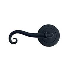 Acorn Manufacturing [IWFBI] Forged Iron Door Privacy Lever Set - Round Plate - Matte Black Finish