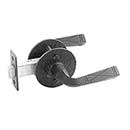 Acorn Manufacturing [RZ4BI] Forged Iron Door Privacy Lever Set - Textured Round Plate - 2 3/8" Backset - Matte Black Finish