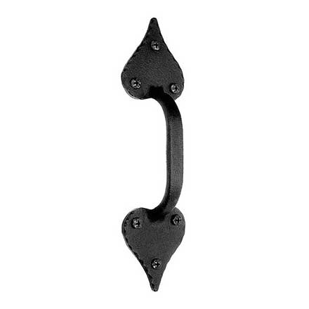 Acorn Manufacturing [RP1BP] Cast Iron Door Pull - Double Heart - Large - Flat Black Finish - 10 1/2&quot; L