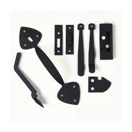 Acorn Manufacturing [AT7BR] Steel Door Rim Latch Set - Spade Design - Smooth - Matte Black Finish - 7 3/4&quot; L