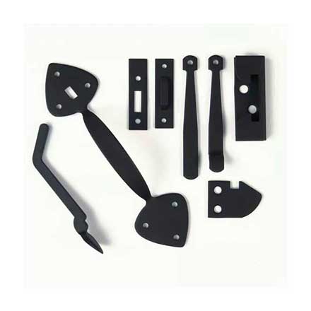 Acorn Manufacturing [AT7BR] Steel Door Rim Latch Set - Spade Design - Smooth - Matte Black Finish - 7 3/4" L