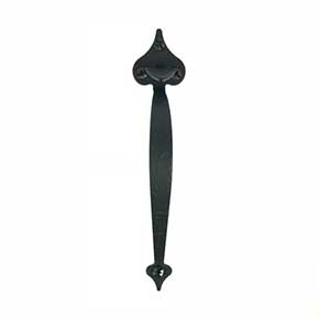 Acorn Manufacturing [RUEBD] Steel Door Rim Latch Dummy Handle - Heart Design - Rough - Matte Black Finish - 8 3/8" L