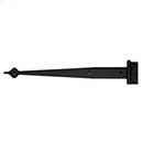 Acorn Manufacturing [AI8BP] Steel Door Functional Strap Hinge - Surface Mount - Spear End - Smooth - Matte Black Finish - 17 3/4" L