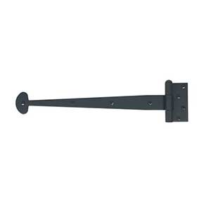 Acorn Manufacturing [AINBP] Steel Door Functional Strap Hinge - Surface Mount - Bean End - Smooth - Matte Black Finish - 15 5/8" L
