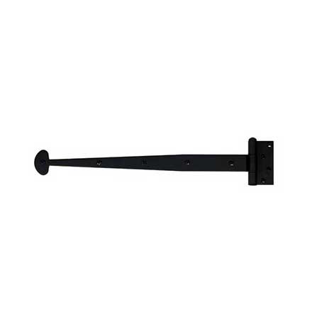 Acorn Manufacturing [AIPBP] Steel Door Functional Strap Hinge - Surface Mount - Bean End - Smooth - Matte Black Finish - 19 5/8&quot; L