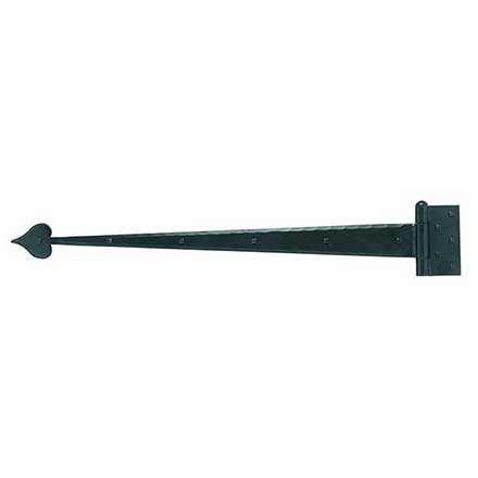 Acorn Manufacturing [IHKBP] Heavy Duty Steel Door Functional Strap Hinge - Surface Mount - Heart End - Beveled - Matte Black Finish - 36 3/4&quot; L