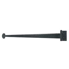 Acorn Manufacturing [IHLBP] Heavy Duty Steel Door Functional Strap Hinge - Surface Mount - Bean End - Beveled - Matte Black Finish - 30 3/4" L