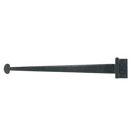 Acorn Manufacturing [IHLBP] Heavy Duty Steel Door Functional Strap Hinge - Surface Mount - Bean End - Beveled - Matte Black Finish - 30 3/4&quot; L