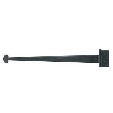 Acorn Manufacturing [IHMBP] Heavy Duty Steel Door Functional Strap Hinge - Surface Mount - Bean End - Beveled - Matte Black Finish - 36 3/4&quot; L