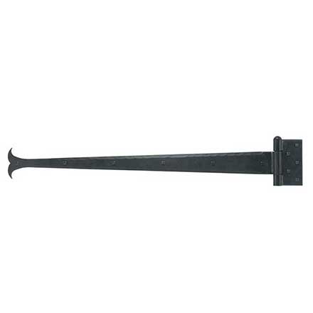 Acorn Manufacturing [IHTBP] Heavy Duty Steel Door Functional Strap Hinge - Surface Mount - Whale Tail End - Beveled - Matte Black Finish - 36 3/4&quot; L
