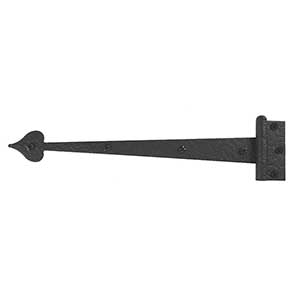 Acorn Manufacturing [RI6BP] Steel Door Functional Strap Hinge - Surface Mount - Heart End - Rough - Matte Black Finish - 13" L