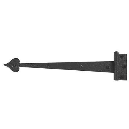 Acorn Manufacturing [RI6BP] Steel Door Functional Strap Hinge - Surface Mount - Heart End - Rough - Matte Black Finish - 13&quot; L