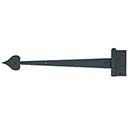 Acorn Manufacturing [RI7BP] Steel Door Functional Strap Hinge - Surface Mount - Heart End - Rough - Matte Black Finish - 17" L