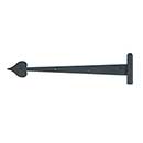 Acorn Manufacturing [RIABP] Steel Door Functional Strap Hinge - Half Surface Mount - Heart End - Rough - Matte Black Finish - 17&quot; L