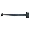 Acorn Manufacturing [RIHBP] Steel Door Functional Strap Hinge - Surface Mount - Bean End - Rough - Matte Black Finish - 19 5/8" L