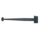 Acorn Manufacturing [RIHBP] Steel Door Functional Strap Hinge - Surface Mount - Bean End - Rough - Matte Black Finish - 19 5/8&quot; L