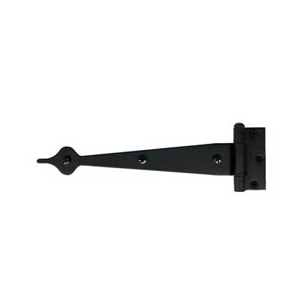 Acorn Manufacturing [AI5BP] Steel Door Functional Strap Hinge - Surface Mount - Spear End - Smooth - Matte Black Finish - 10&quot; L
