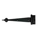 Acorn Manufacturing [AI5BP] Steel Door Functional Strap Hinge - Surface Mount - Spear End - Smooth - Matte Black Finish - 10" L