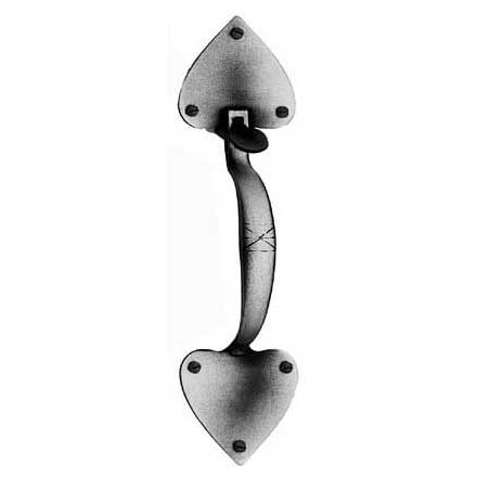 Acorn Manufacturing [ATUBD] Forged Iron Door Thumb Latch Dummy Handle - Heart Design - Smooth - Matte Black Finish - 12 3/16&quot; L