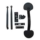 Acorn Manufacturing [ATXBI] Forged Iron Door Thumb Latch Set - Bean Design - Smooth - Matte Black Finish - 10 1/4" L