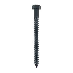 Acorn Manufacturing [ASNB9] Stainless Steel Lag Screw - Hex Head - Black Finish - 3/8" x 4" L - 100 Pack