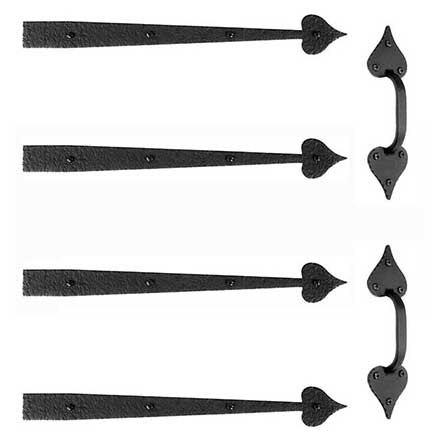 Acorn Manufacturing [GAR1A] Garage Door Decorative Hardware Kit - Small Heart - Flat Black - 18 3/4&quot; L Straps