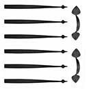 Acorn Manufacturing [GAR3B] Garage Door Decorative Hardware Kit - Large Spear - Flat Black - 31 1/2" L Straps