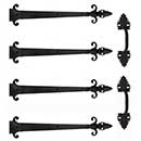 Acorn Manufacturing [GAR6A] Garage Door Decorative Hardware Kit - Small Warwick w/ Wings - Flat Black - 24&quot; L Straps