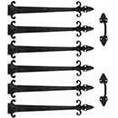 Acorn Manufacturing [GAR6B] Garage Door Decorative Hardware Kit - Large Warwick w/ Wings - Flat Black - 24&quot; L Straps