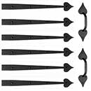Acorn Manufacturing [GAR1B] Garage Door Decorative Hardware Kit - Large Heart - Flat Black - 18 3/4&quot; L Straps
