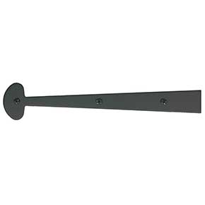 Acorn Manufacturing [AHYBP] Steel Door Strap Hinge Front - Bean End - Smooth - Matte Black Finish - 12" L