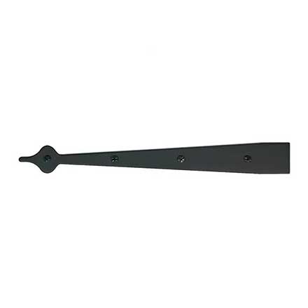 Acorn Manufacturing [AIBBP] Steel Door Strap Hinge Front - Spear End - Smooth - Matte Black Finish - 14&quot; L