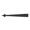 Acorn Manufacturing [AIBBP] Steel Door Strap Hinge Front - Spear End - Smooth - Matte Black Finish - 14" L