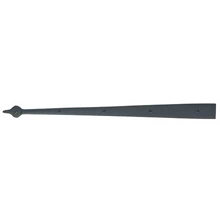 Acorn Manufacturing [AIFBP] Cast Aluminum Door Strap Hinge Front - Spear End - Smooth - Matte Black Finish - 24&quot; L