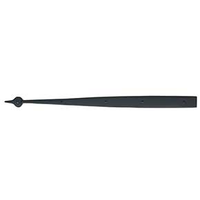 Acorn Manufacturing [AIGBP] Cast Aluminum Door Strap Hinge Front - Spear End - Smooth - Matte Black Finish - 31 1/2" L