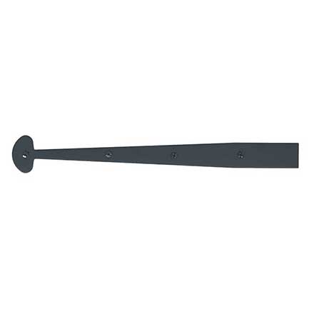 Acorn Manufacturing [AILBP] Steel Door Strap Hinge Front - Bean End - Smooth - Matte Black Finish - 17 1/4&quot; L