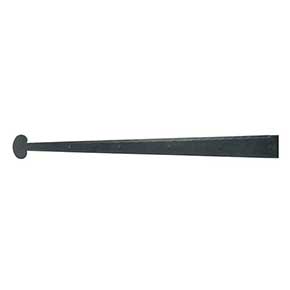 Acorn Manufacturing [IHQBP] Steel Door Strap Hinge Front - Bean End - Smooth - Matte Black Finish - 30" L