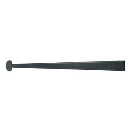 Acorn Manufacturing [IHQBP] Steel Door Strap Hinge Front - Bean End - Smooth - Matte Black Finish - 30&quot; L