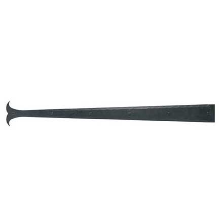 Acorn Manufacturing [IHVBP] Steel Door Strap Hinge Front - Whale Tail - Smooth - Matte Black Finish - 30&quot; L