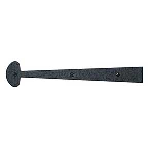 Acorn Manufacturing [RHYBP] Steel Door Strap Hinge Front - Bean End - Rough - Matte Black Finish - 12" L