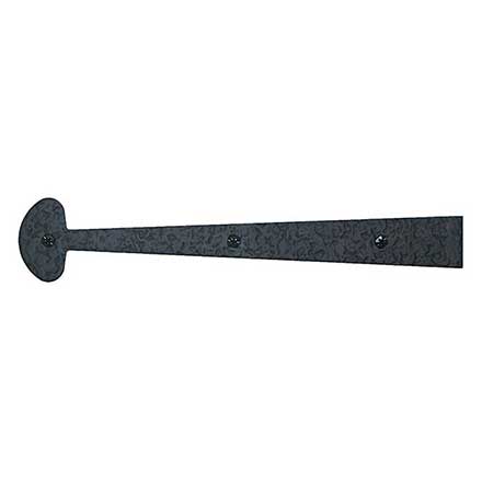 Acorn Manufacturing [RHYBP] Steel Door Strap Hinge Front - Bean End - Rough - Matte Black Finish - 12&quot; L