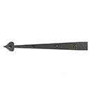 Acorn Manufacturing [RIDBP] Steel Door Strap Hinge Front - Heart End - Rough - Matte Black Finish - 14&quot; L