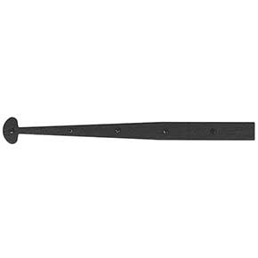 Acorn Manufacturing [RIFBP] Steel Door Strap Hinge Front - Bean End - Rough - Matte Black Finish - 21 1/4" L