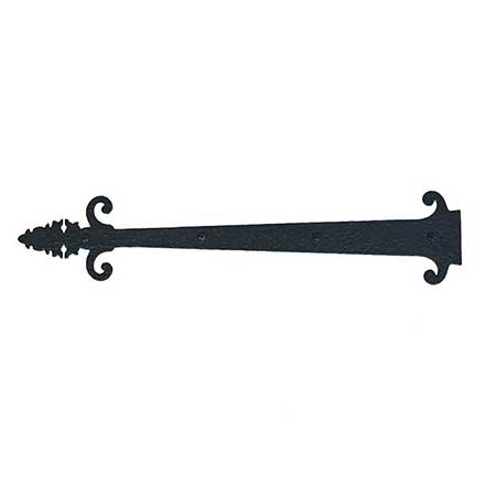 Acorn Manufacturing [WIEBP] Steel Door Strap Hinge Front - Warwick - Rough - Matte Black Finish - 24&quot; L