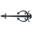 Acorn Manufacturing [WIHBP] Steel Door Strap Hinge Front - Warwick w/ Wings - Rough - Matte Black Finish - 28&quot; L