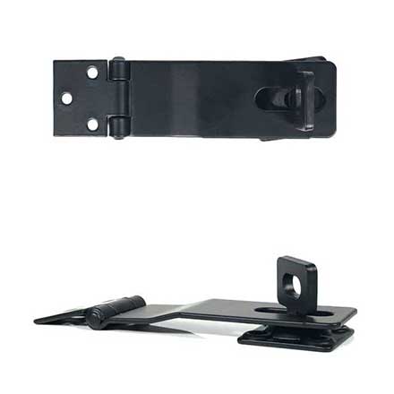 Acorn Manufacturing [ALCBP] Forged Iron Gate Hasp Latch - Smooth - Matte Black Finish - 4 1/2&quot; L