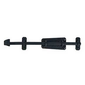 Acorn Manufacturing [RL6BP] Forged Iron Gate Slide Bolt - Smooth - Matte Black Finish - 9 3/4" L